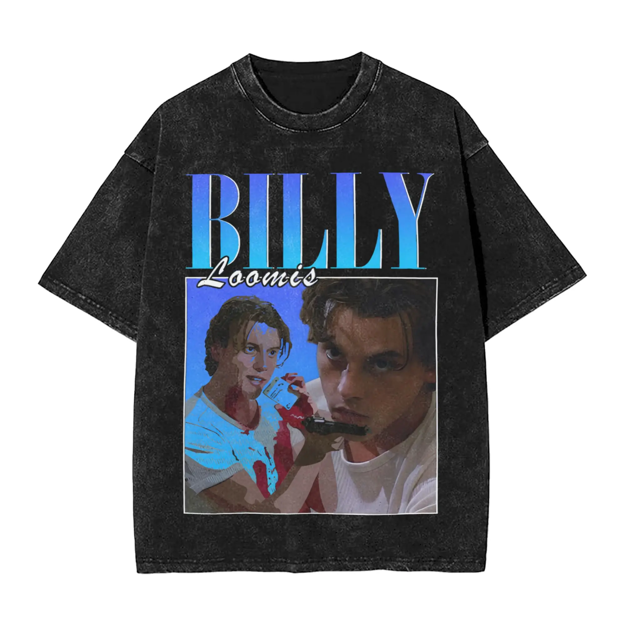 Billy Loomis  Washed T-Shirt Men ScreamMovie Awesome Casual T Shirts Summer Round Neck Fashion Tee Shirt Print Plus Size Tops