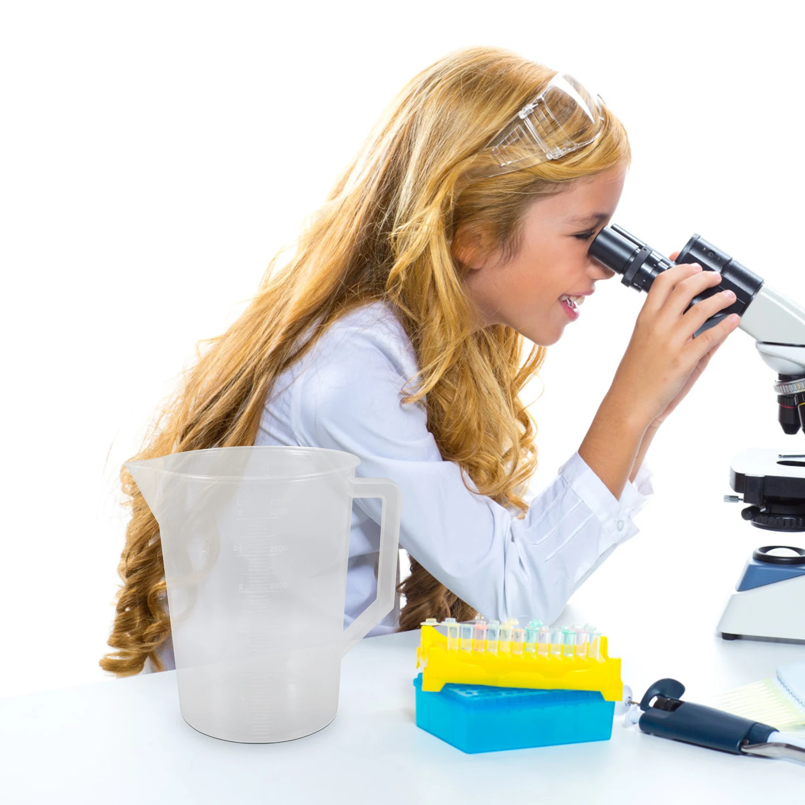 

3000Ml Plastic Graduated Measuring Beaker Large Capacity Clear Scale Wide Mouth For Liquid Transfer Lab Science Experiment