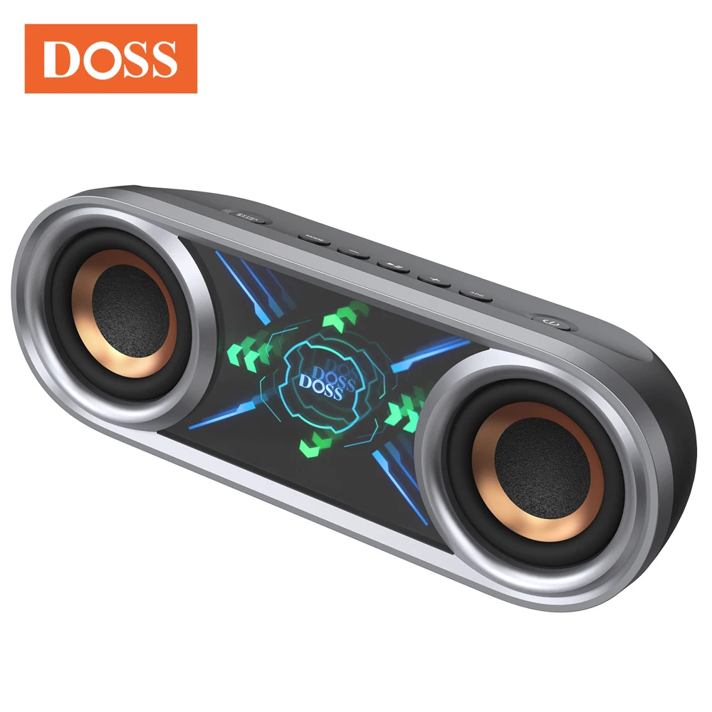 

DOSS Bluetooth Speaker 50W Powerful Sound IPX5 Waterproof 26H Playtime with Cool Mirror Lights Outdoor Wireless Portable speaker