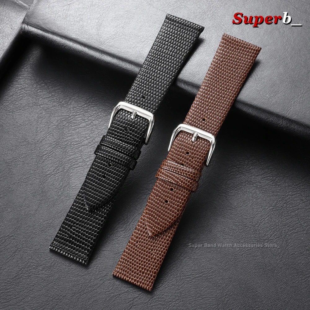 Ultra-Thin Lizard Pattern Leather Watch Strap 10mm 12mm 14mm 16mm 18mm 20mm 22mm Universal Watchbands Men Soft Cowhide Bracelet