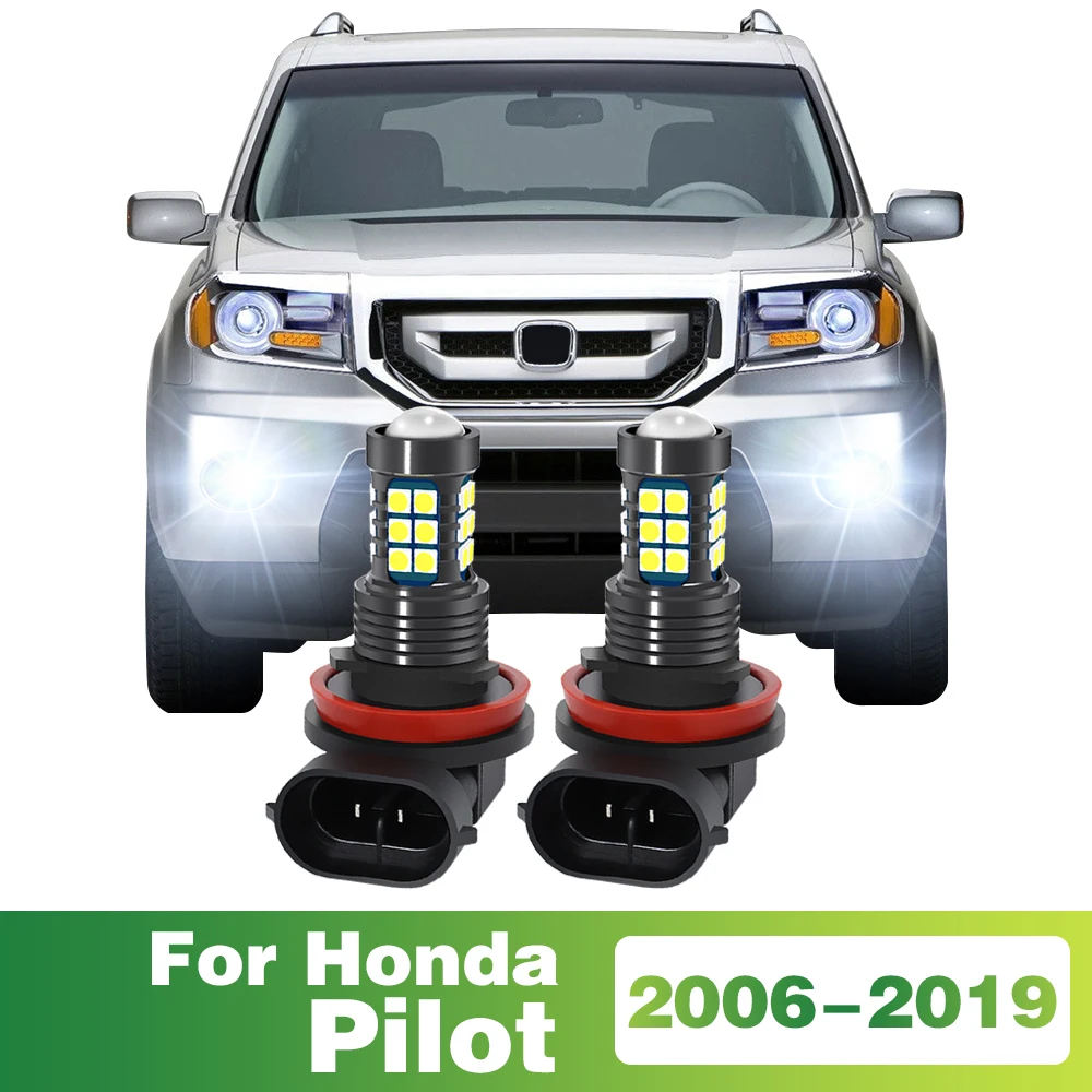 2X H8 H9 H11 H16 JP LED Fog Light Bulbs Car Lamp Auto Accessories For Honda Pilot 2006 - 2019 2018 2017 2016 2015 2014 2013 2012