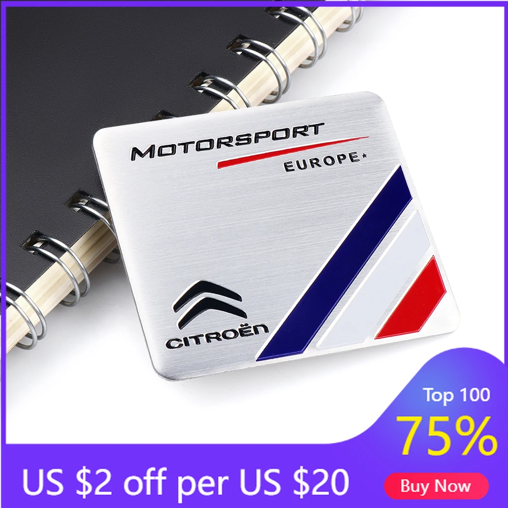 

Наклейка на автомобиль 2026: 3D-эмблема из алюминия для окон, кузова, боковых крыльев — декоративные стикеры для Citroen Sport C3, C2, C5, Grand Pic