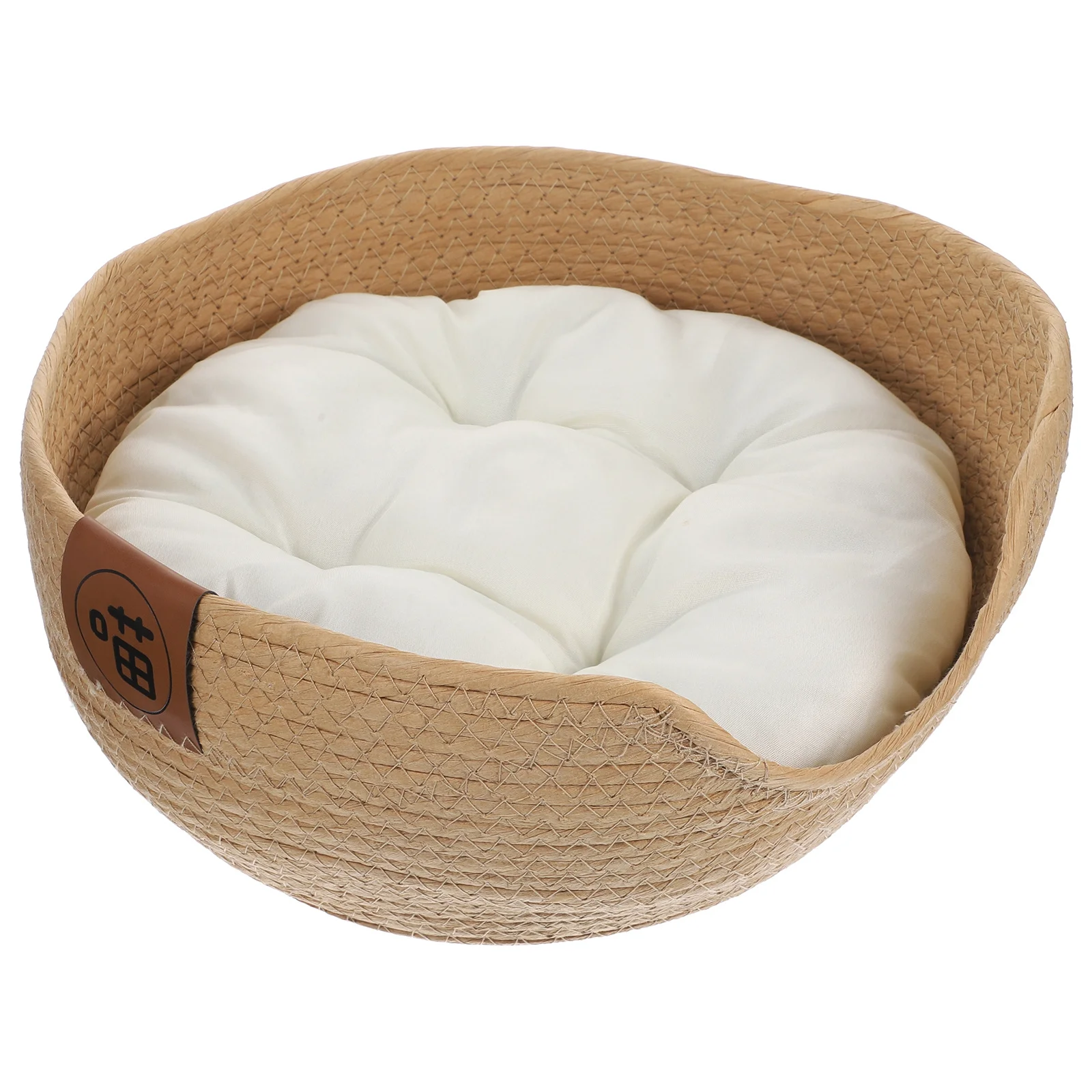 

Woven Cat Nest Comfortable Summer Pet Bed Breathable Cat Sleeping House Pet Supply Nest with Cotton Mat Puppy Cushion