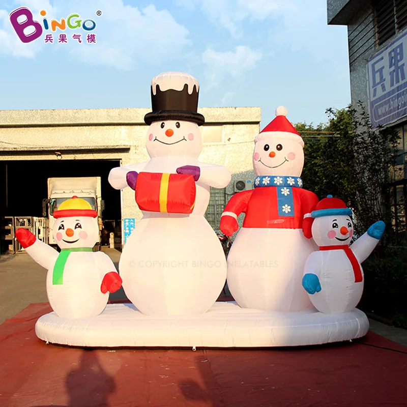 High Quality Inflatable Snowman Family Model Outdoor Christmas Inflatable Toys For Sale-Decor