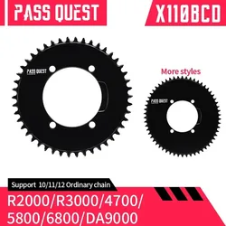 PASS QUEST 4 bolt 110BCD Round Oval Road Bike Narrow Wide Chainring for R3000 4700 5800 6800 DA9000 Chainring Crankset