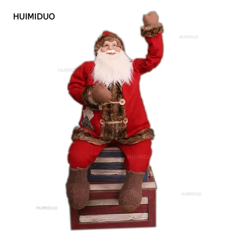 Christmas Ornaments Santa Claus Sitting Old Man, Scene Ornament 1.1 meters Old Man Santa Claus