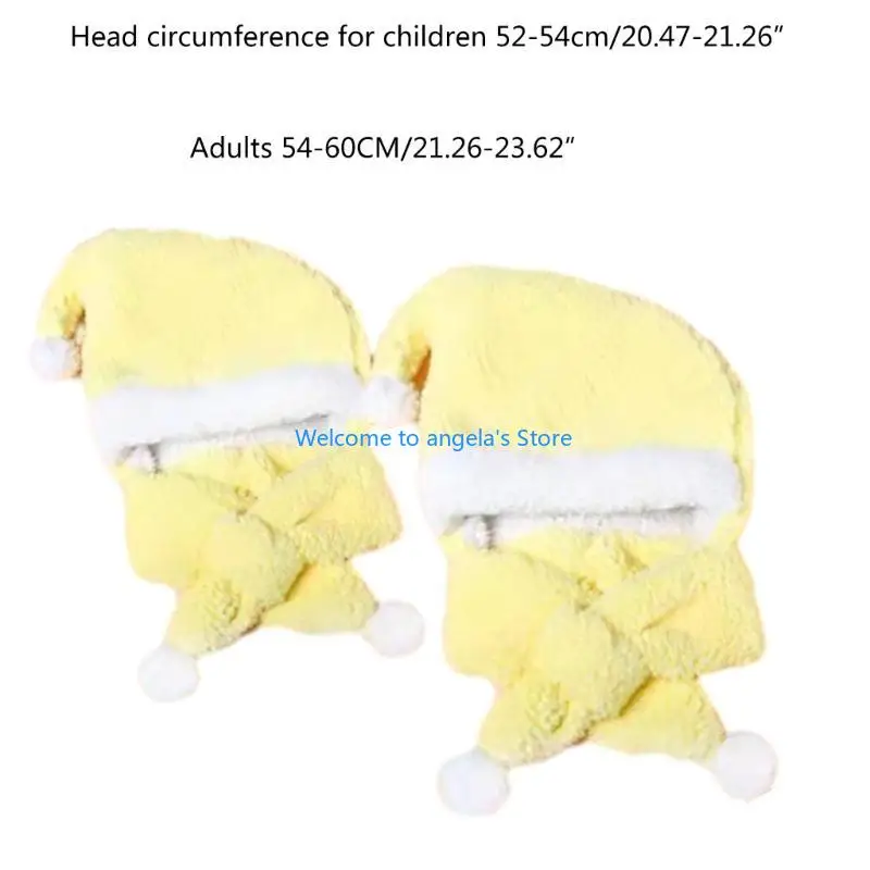 X4YC Adult Kids Christmas Santa Hat with Thicken Scarf for Winter Christmas Hat Party