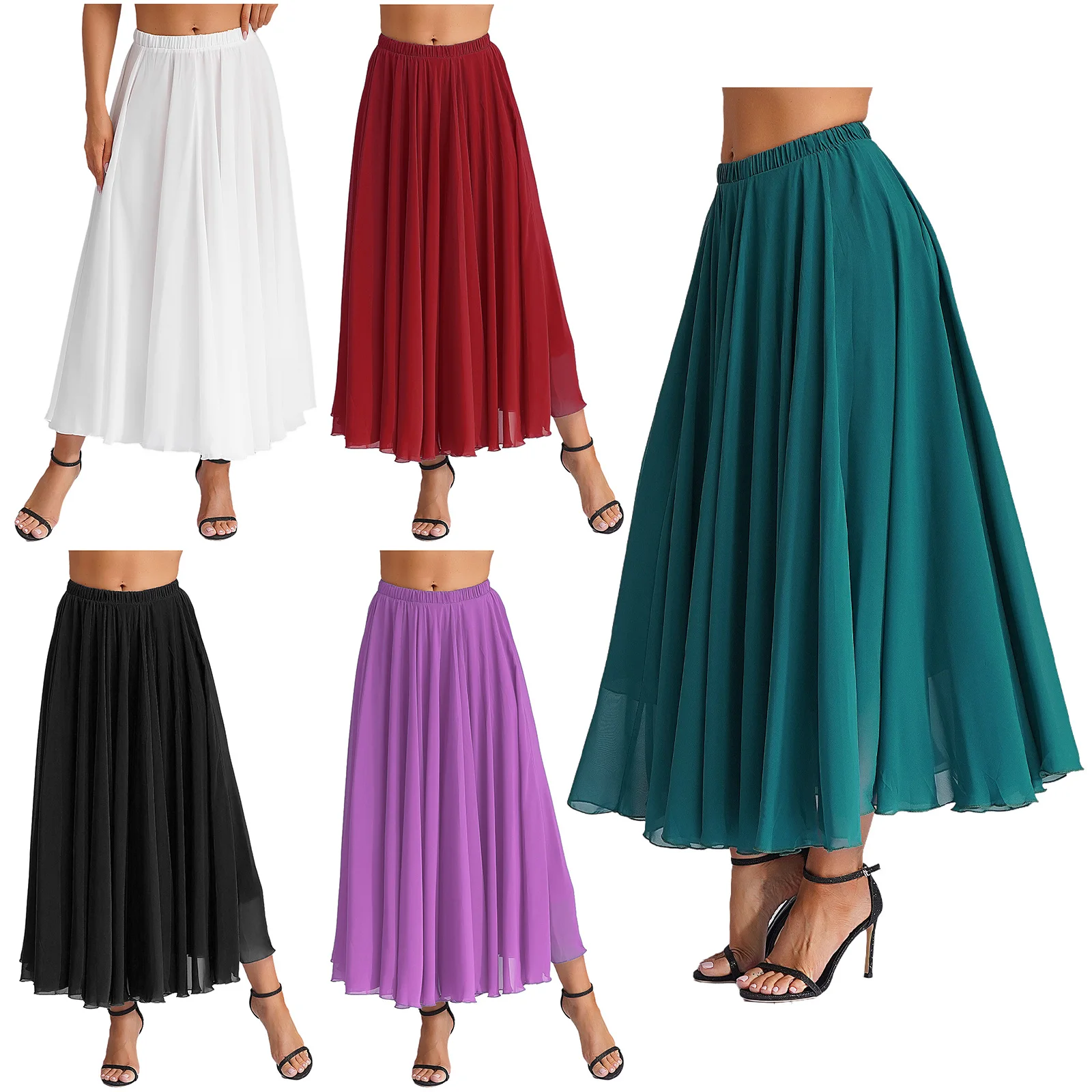 Spain Flamenco Dance Performer Dresses for Women Stage Performance Dancing Long Maxi Skirts 720 Degree Costumes Female Vestido