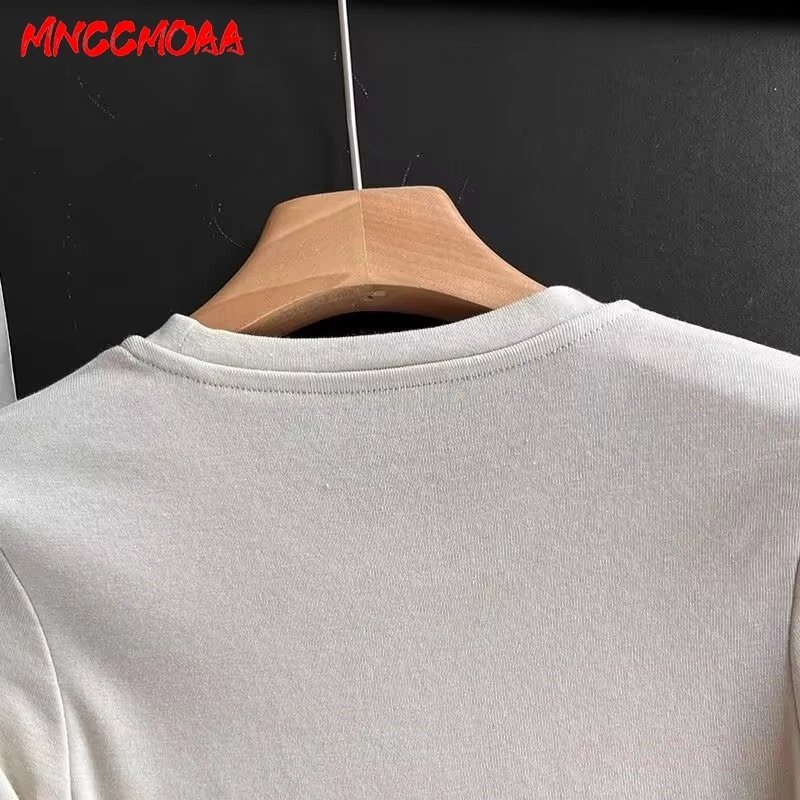 T Shirt Women 2024 Autumn Fashion Loose Round Collar Tops Female Solid Color Casual Long Sleeves Tee