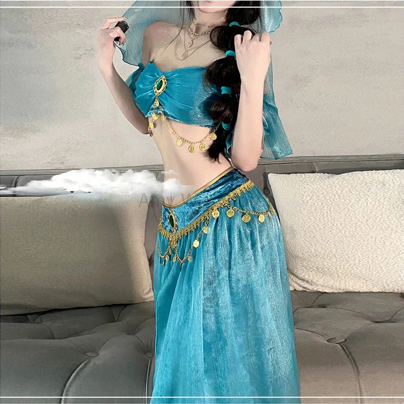 

Women Sexy Arab Belly Dance Clothes Set Egyptian Queen Exotic Costume Lady India Dance Outfit Stage Clothing
