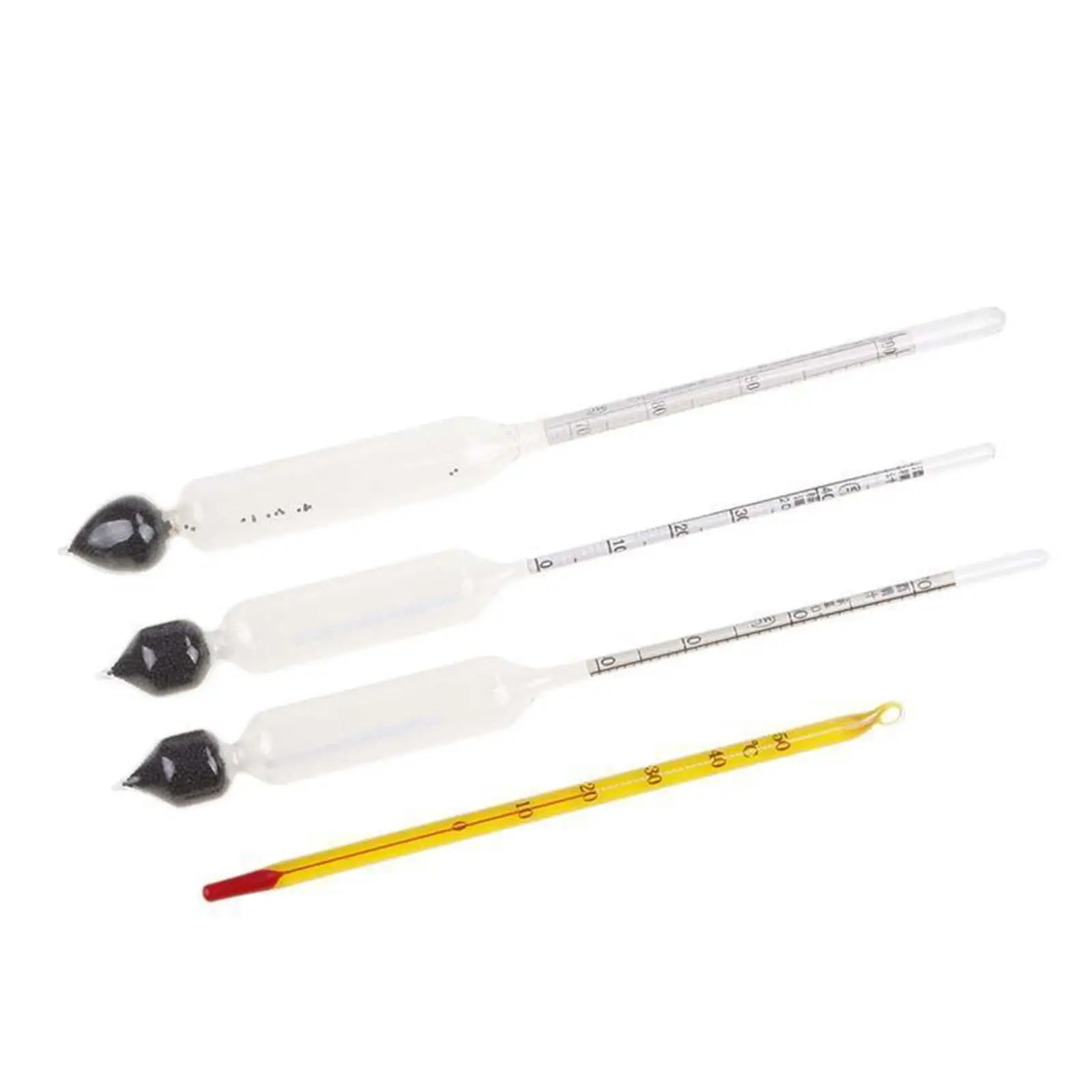 Accurate Alcoholmeter Set with Thermometer Glass Hydrometer Tester for Home Brewing High Proof Distilled Spirits
