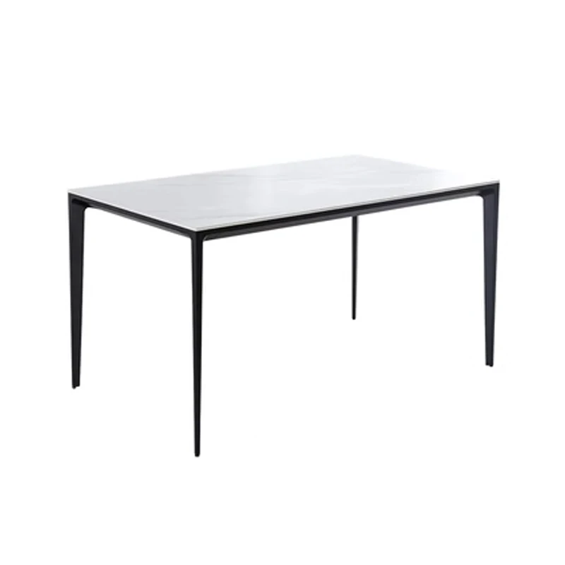 Dinning Table Set Classic 4/6 Seat Modern marble Top Metal Leg And Upholstered Pu Chair Dining Table Set