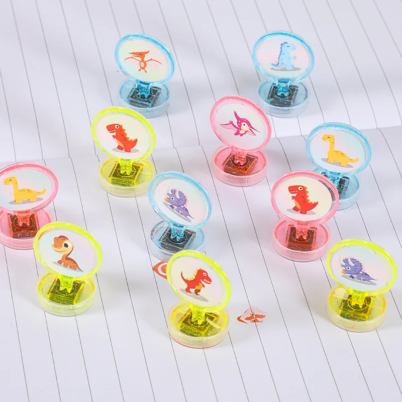 

2PCS Mini Dinosaur Stamp Children's DIY Fun Cartoon Animal Stamps Toys Children's Prize Gifts Kid DIY Small Toys