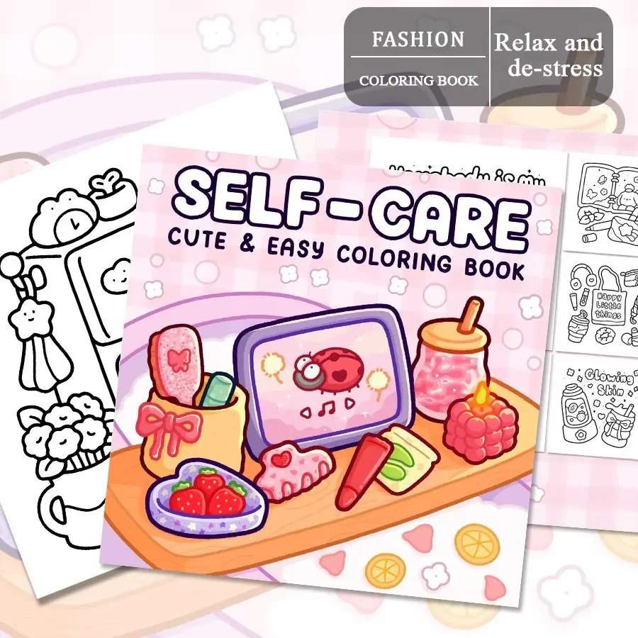 Libro para colorear para adultos, patrones simples y fáciles de negrita, relajante, alivio del estrés, bricolaje, creatividad, impulso, interacción entre padres e hijos, Leisu en casa