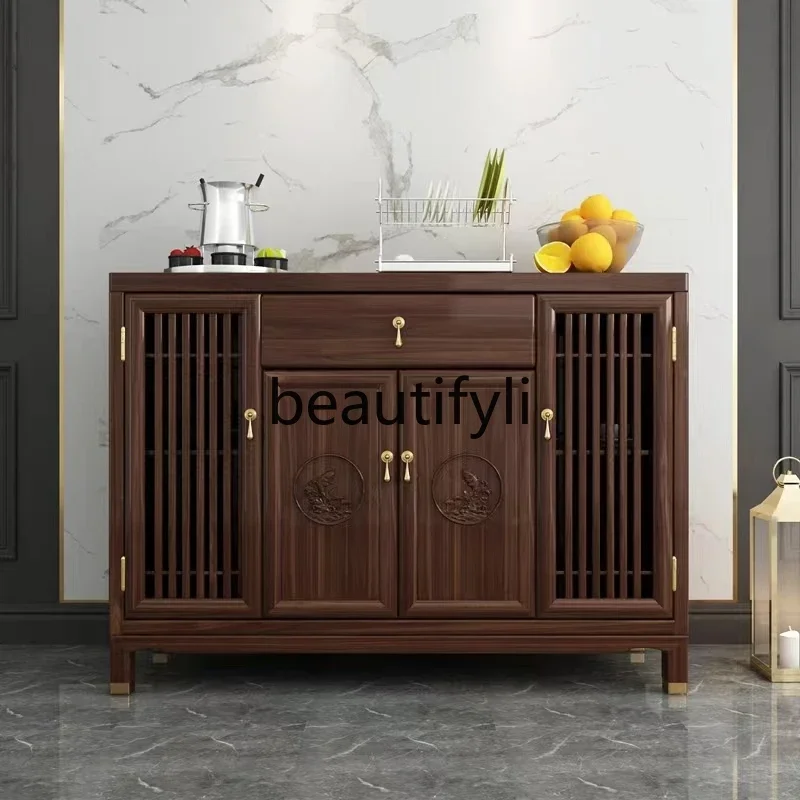 New Chinese ebony wood side cabinet light luxury Zen, restaurant, locker entry shoe cabinetH