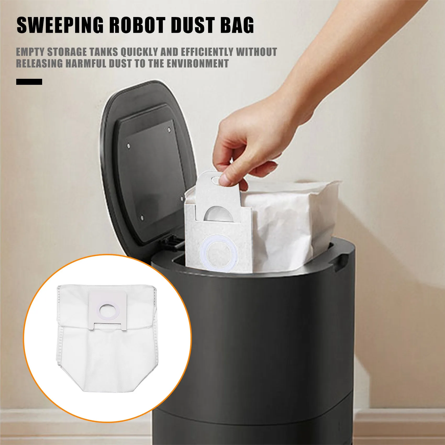 ABLS 8 Pack Dust Bag Replacement for Xiaomi Roidmi Robot Sweeping EVE Plus Vacuum Cleaner Replenish Spare Parts Accessory