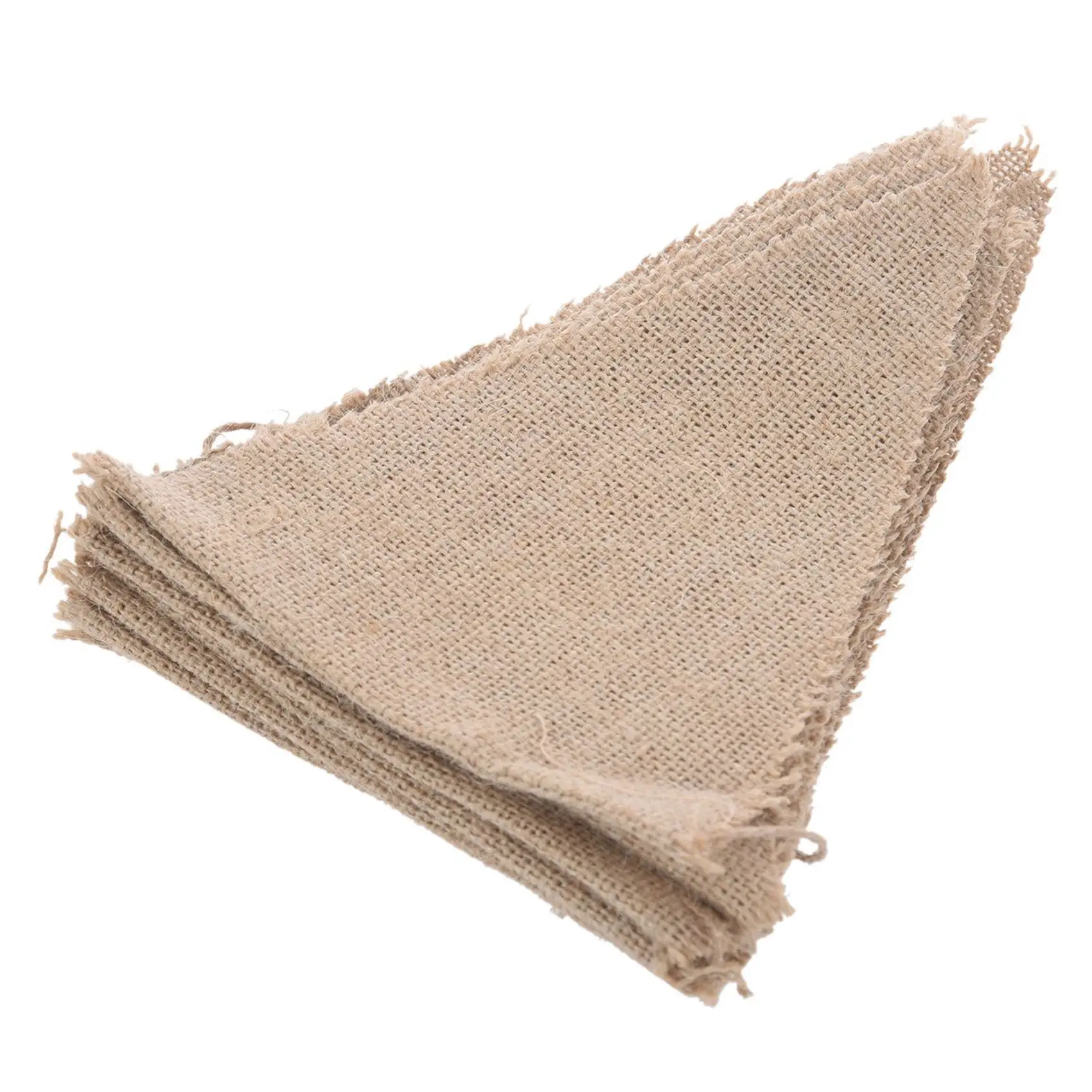 4Pcs 3.7M Rustic Jute Hessian Burlap Lace Bunting Shabby Chic Wedding Banner-AT30