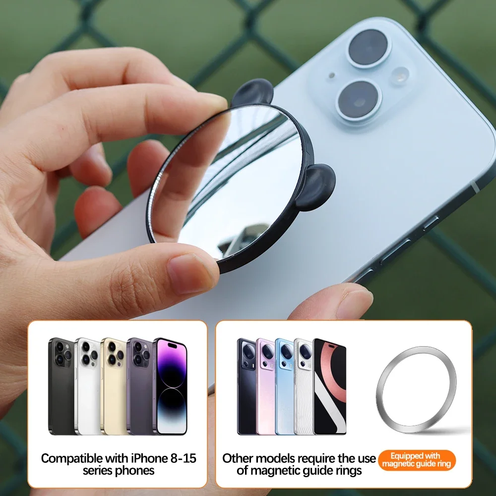 For Apple Magsafe Magnetic Phone Selfie Mirror Phone Back Camera Wide Angle Video Magnet Selfie Mirrors For iPhone 15 14 13