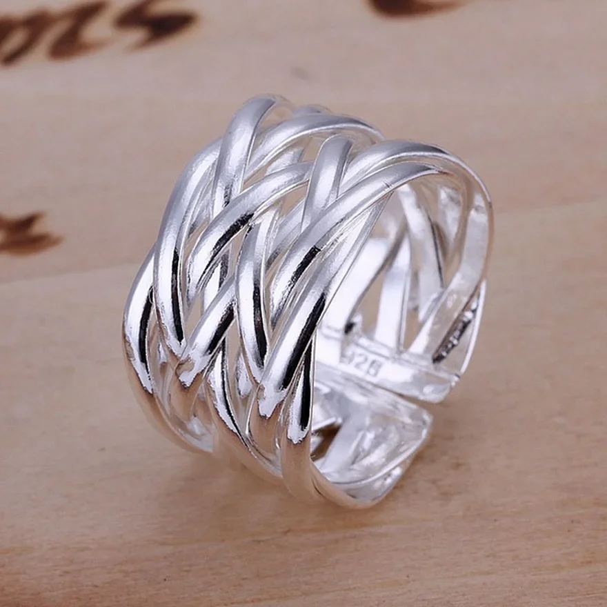 

Hot for Wedding Color Silver Rings Valentine Gifts Open Ring Party Beautiful Trendy Jewelry Free Shipping