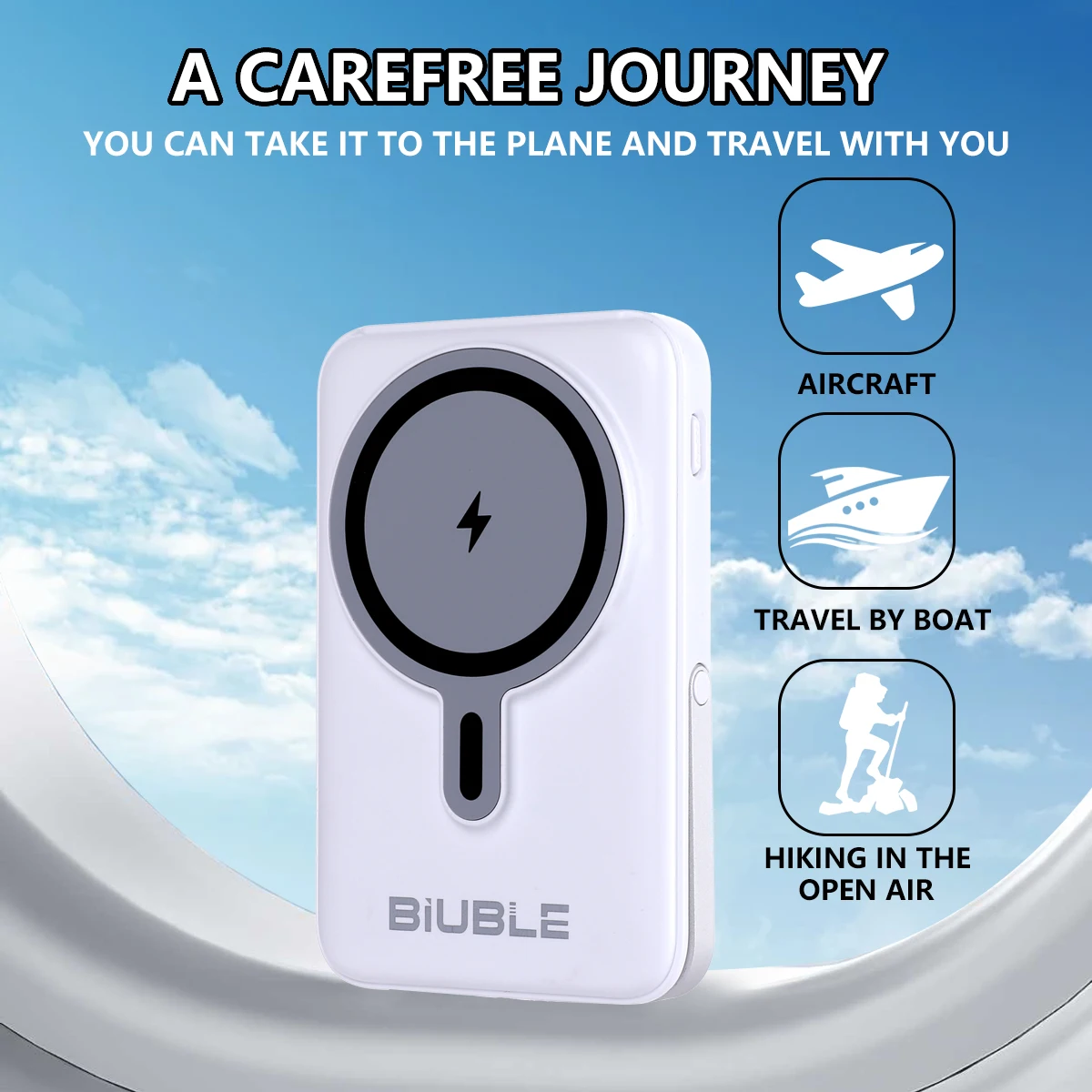 Kabellose magnetische Powerbank. Kabelloses Schnellladen bis zu 22,5 W mit digitaler LED-Leistungsanzeige