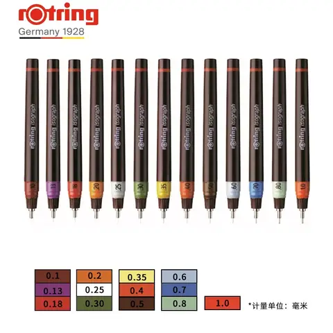 1pc rOtring Isograph Needle Pen 0.1-0.8mm Repeated replacement nib Addable Ink hook line pen Hand-painted/ Drawing Pen