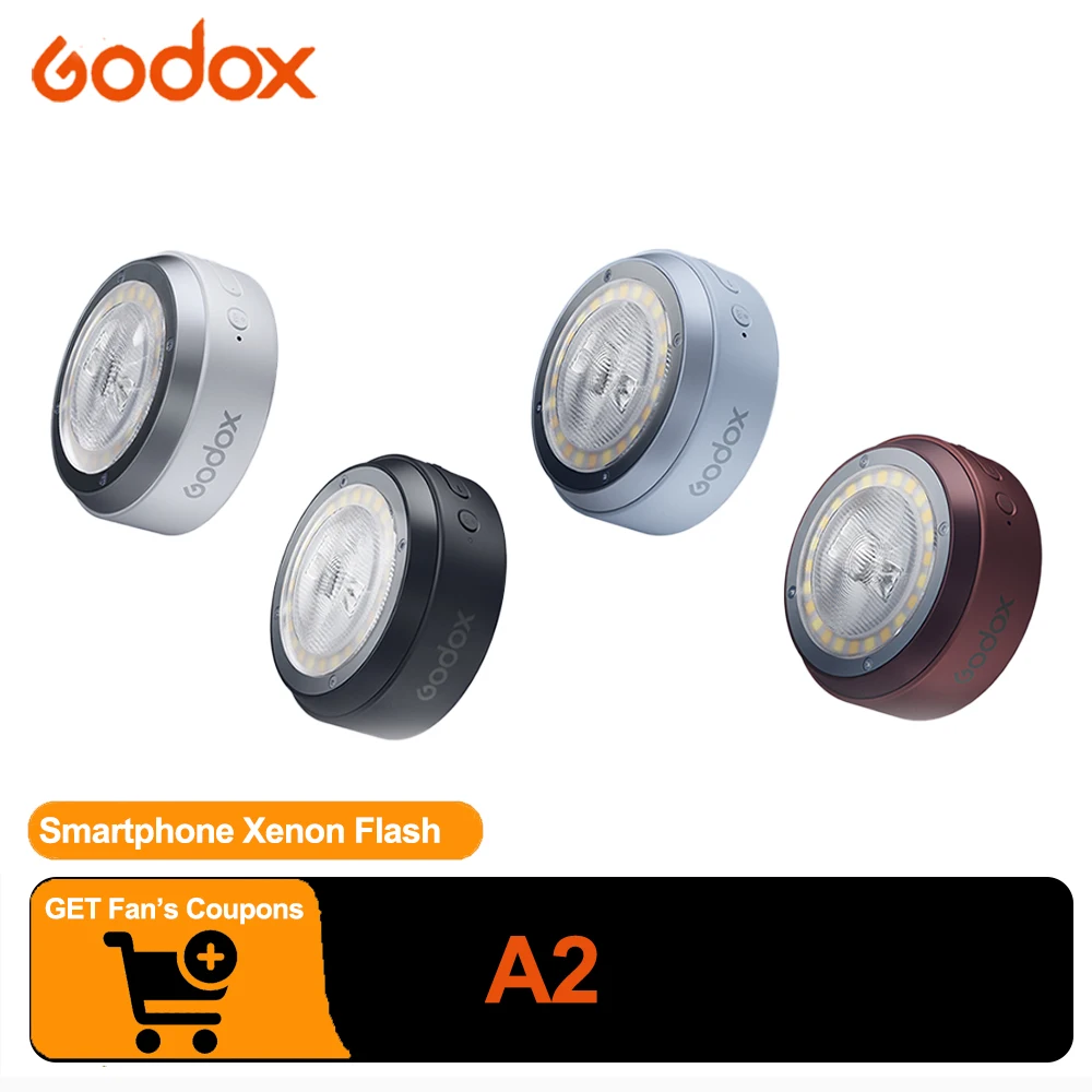Godox A2 GN15 TTL HSS Magnetic Flash Light Smartphone Xenon Flash Recycle Time 2S Support NFC & Bluetooth Connectivity