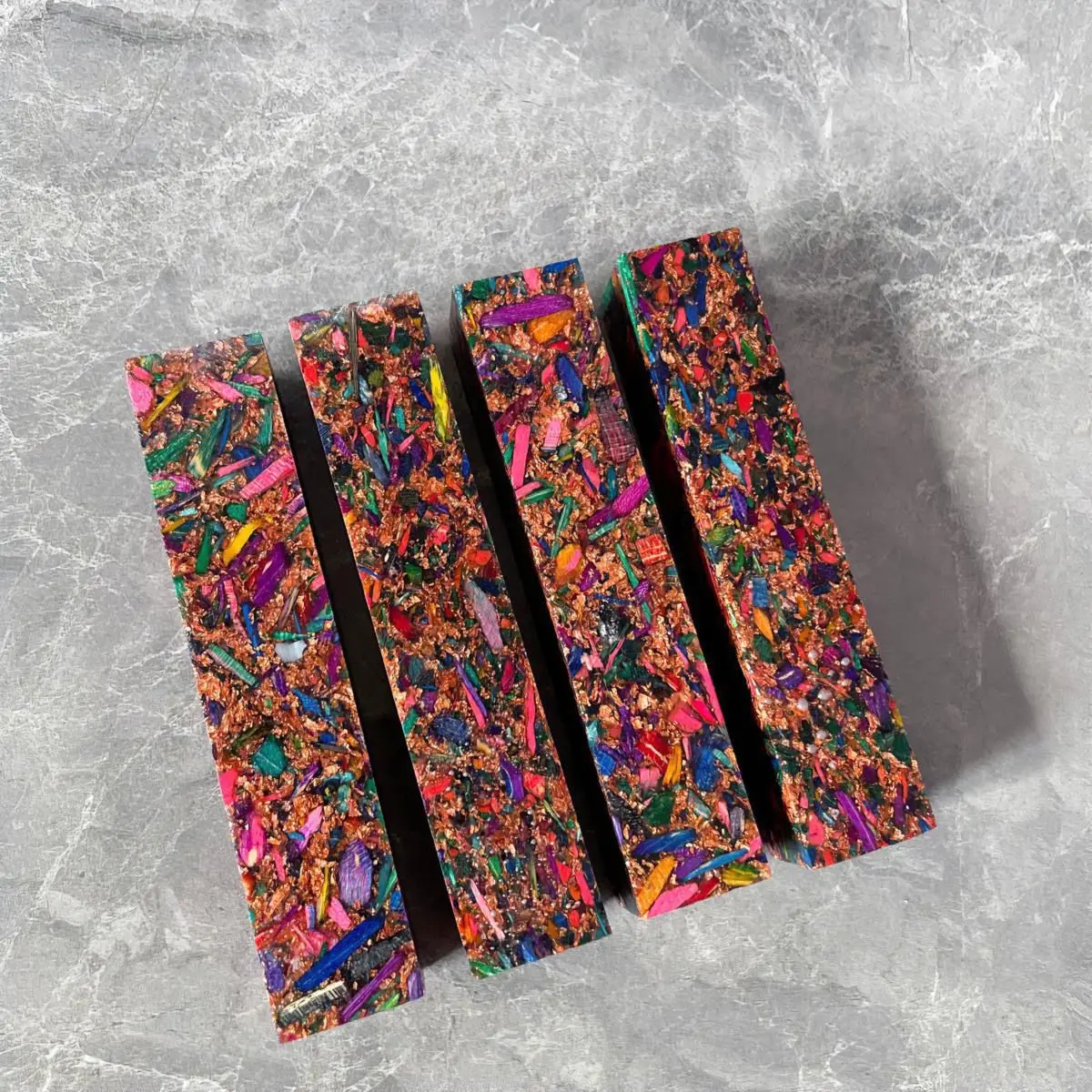 1PC Stable Wood Resin Knife Handle Material Rectangle Making Colorful Stabilized Maple Resin Wood Pen Handcrafts Random Color