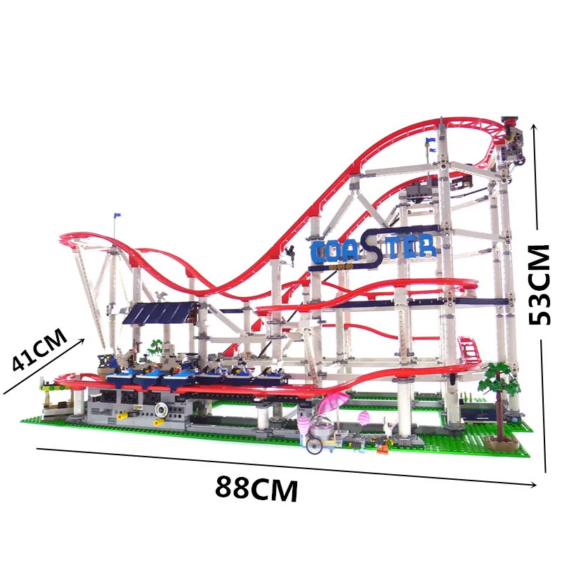 4124PCS Roller Coaster Blocks Bricks Model Compatible 10261 Birthday Toys Gifts 15039 18003 1125