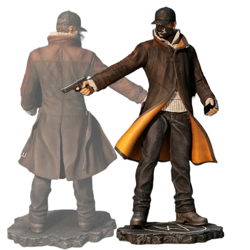 24cm Game WATCH DOGS Anime Figure Aiden Pearce PVC Action Figure  Execution Statue Character Collectible Model Toys Kid Gift