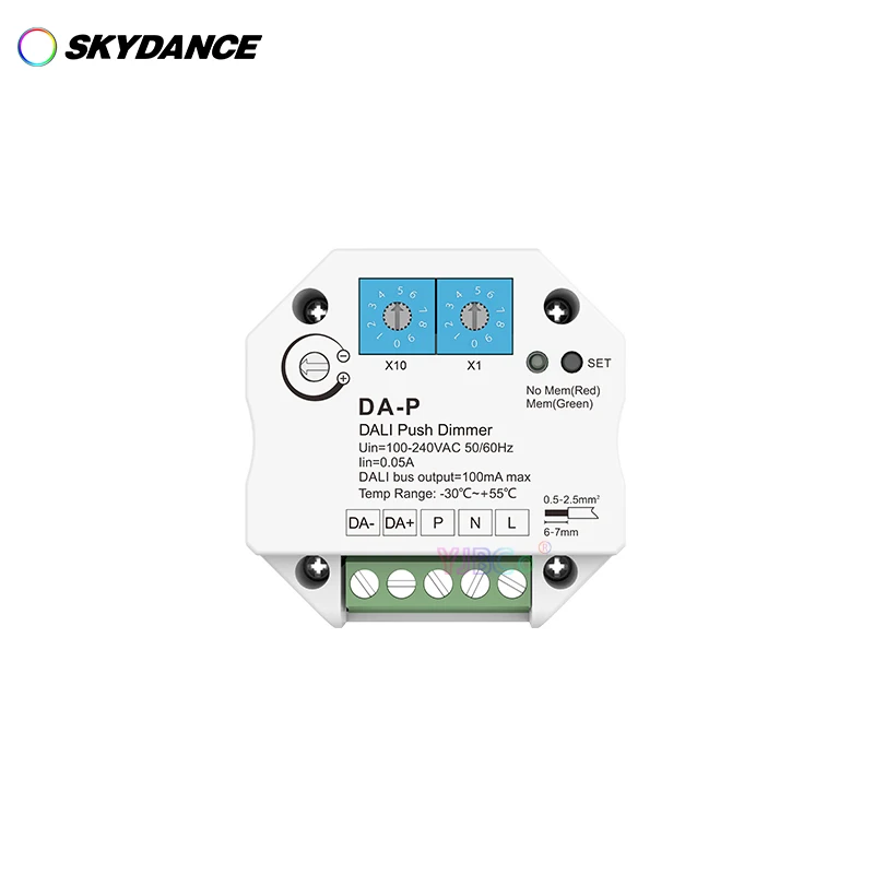 Imagem -03 - Skydance-dimmer com Velocidade Ajustável e Função de Memória Dimmer Da-p 220v 110v ac para Condutor ou Balastros