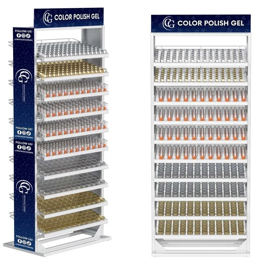 

Металлическая подставка для демонстрации лаков и пудр для ногтей, напольный стенд-витрина