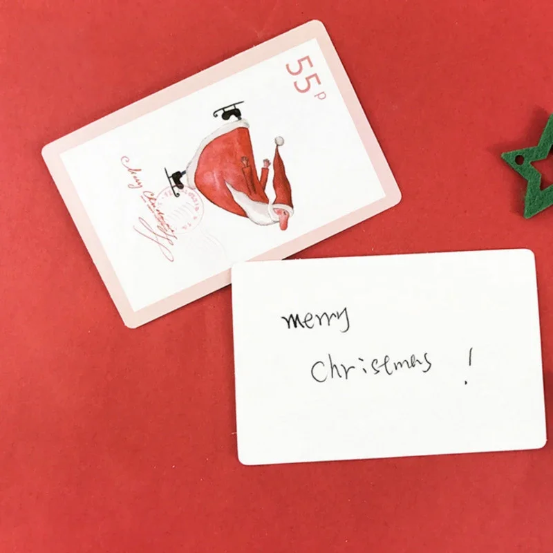 5.2*8cm 54pcs Mini Card Merry Christmas stamp design cards Lucky Love valentine Christmas Party card party invitation