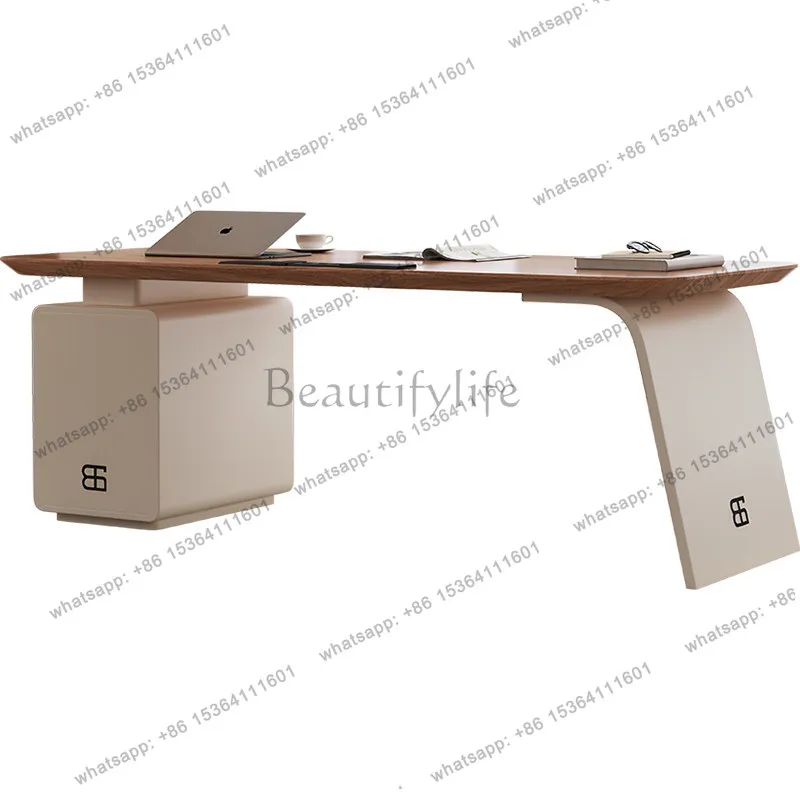 

Solid wood desk light luxury modern minimalist high-end workbench antique desk