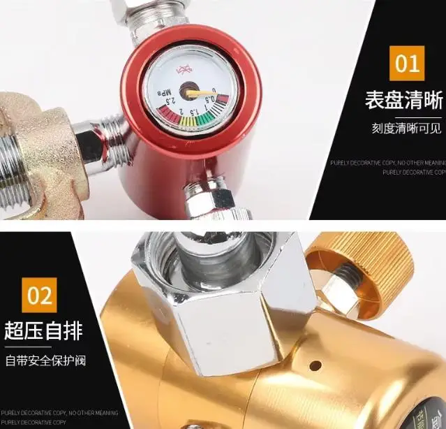Multi-type Gas Pressure Reducing Valve Flow Gauge Argon Oxygen Propane Acetylene Stabilizing Pressure Control Instrument