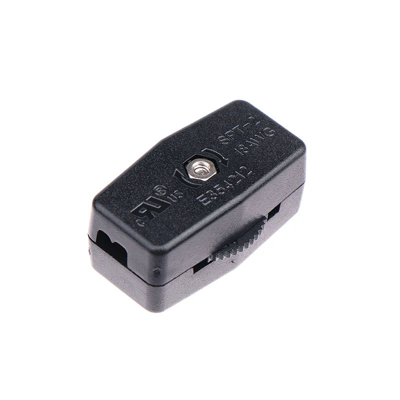 Black 3A 125V 18AWG 2C SPT2 Online ON OFF Gear Switch Led Lamp Power Cord Wire Electric Switch 2Gang Push Button Switch