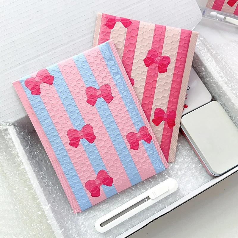 10pcs Cute Pink Girl Bow Foam Envelope Packaging Bags Bow Tie Thickened Pouch Packaging Bags Packaging For Courier