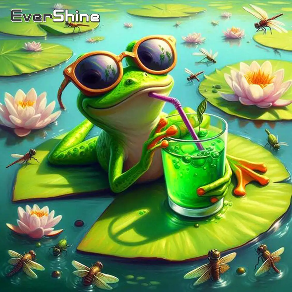 Evershine Frosch Diamant Mosaik Tier Cartoon Muster Für Erwachsene Anfänger Malerei Blume Neue Kollektion Home Dekoration