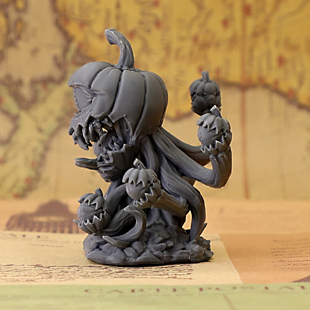 Halloween Pumpkin Tree Monster Miniature Figure, Unpainted Resin Model for DIY Painting, Tabletop RPG & Spooky Decor