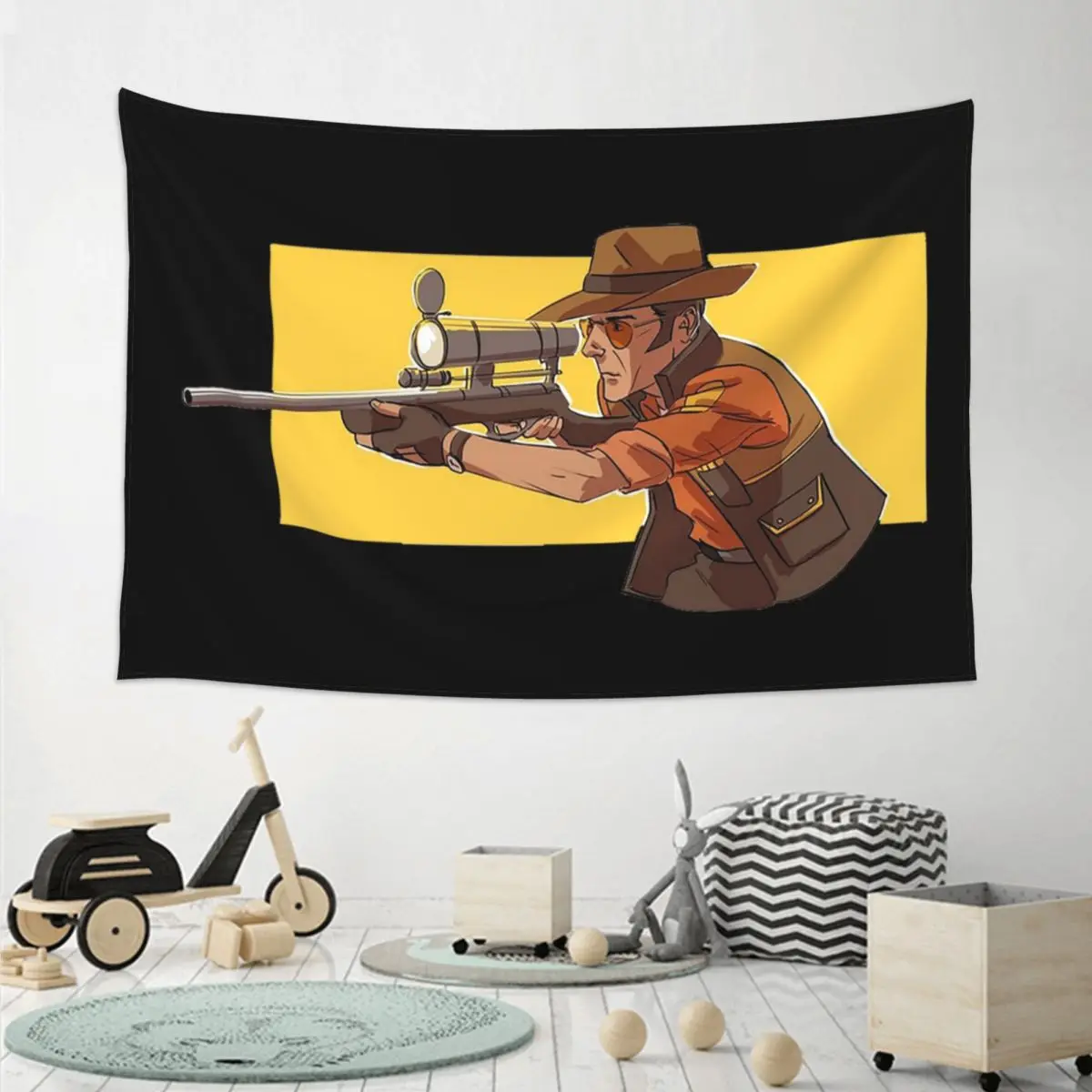 Professional Team Fortress Tapestry Hippie Wall Hanging Aesthetic Home Decor Tapestries for Living Room Bedroom Dorm Room