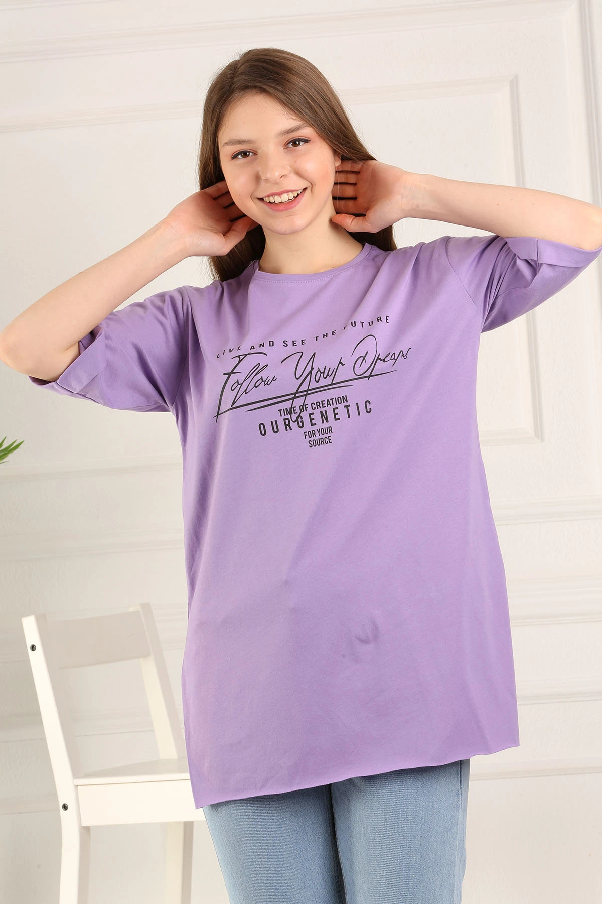 

Lettering printed Sweat NY-Lilac