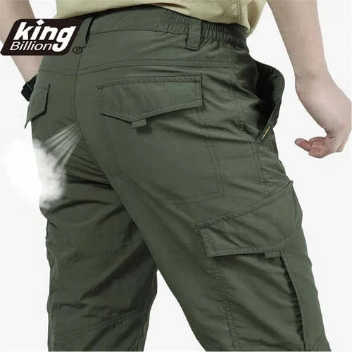Imagen 2 del producto Pantalones tácticos ligeros KB para hombre, pantalones largos militares informales transpirables de verano, pantalones Cargo impermeables de secado rápido para hombre
