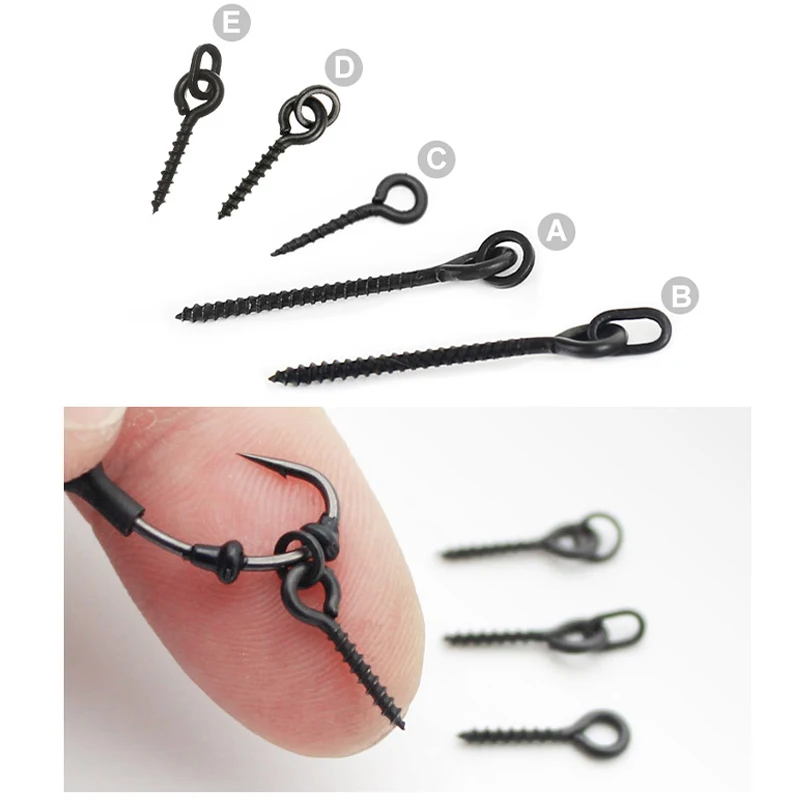 20pcs Carp Fishing Bait Connector With Annular Rotating Screw D-Rig Chod Rig European Fishing Set Accessories