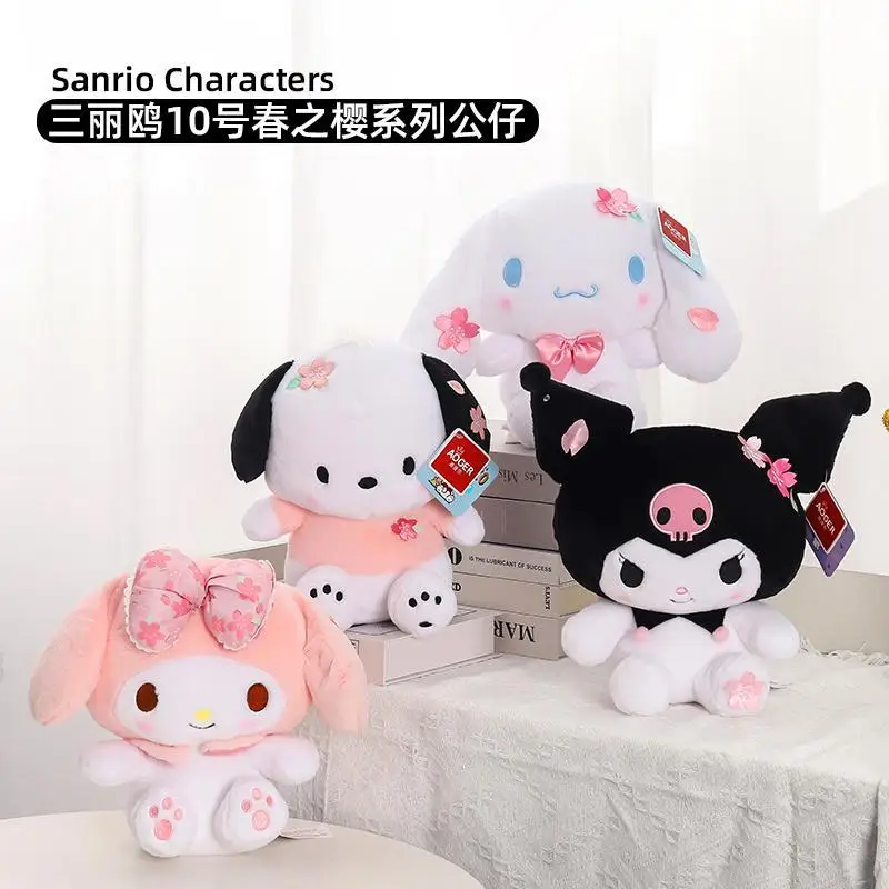 

Официальная плюшевая игрушка Sanrio Cute CartoonInch Spring Sakura Series, милая мягкая кукла, мягкая подушка, идеальный подарок на день рождения для девочек