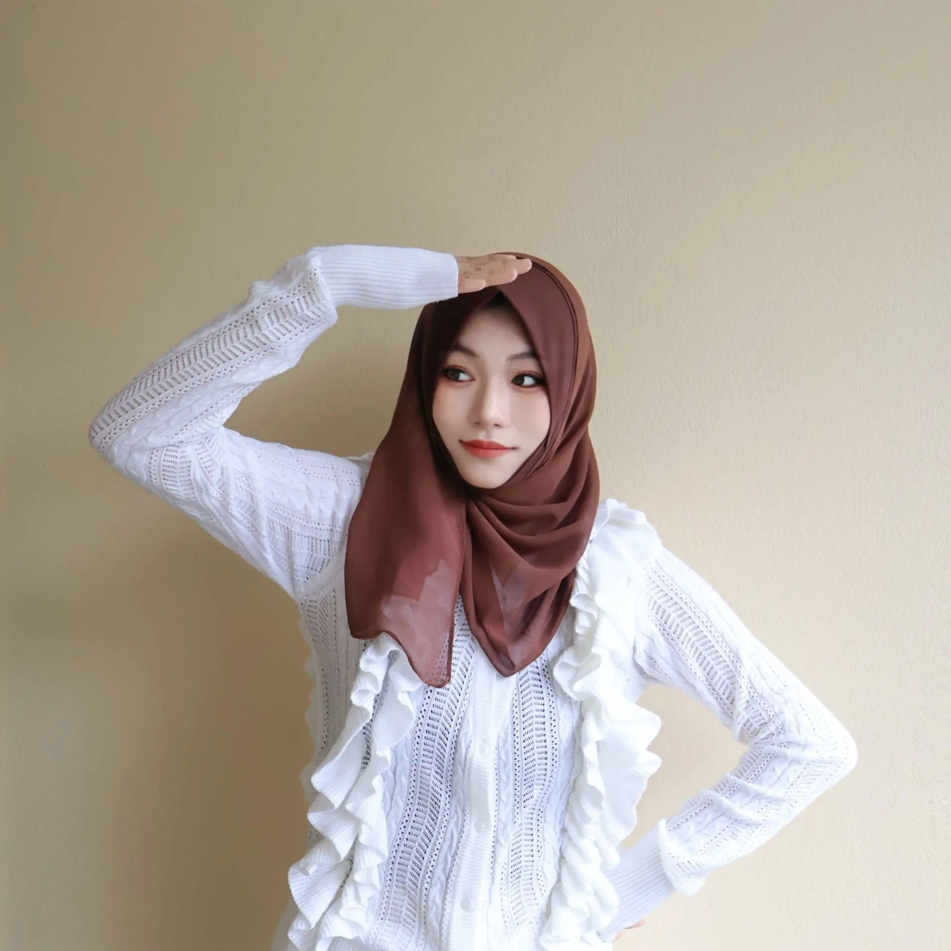 Novo muçulmano hijab chiffon amira cabeça envoltório feminino islam lenço turbante moda ramadan cabeça cachecóis bandana xales cachecol instantâneo