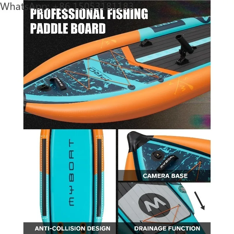 335x120x15cm Wasserdichtes Aufblasbares Angel-SUP-Board, Ponton-Design Wassersport-Boot mit Komplettem Zubehör