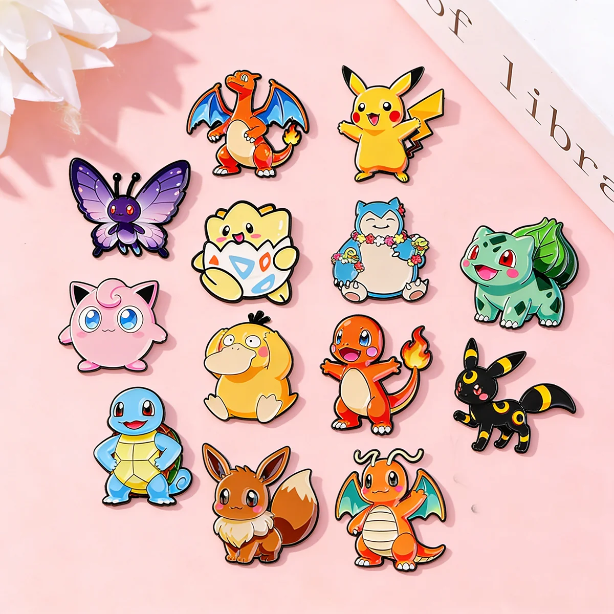 Random 7Pcs Anime Frog Duck Turtle Monsters Enamel Pins Creative Elf Brooch Lapel Badge Cosplay Gift