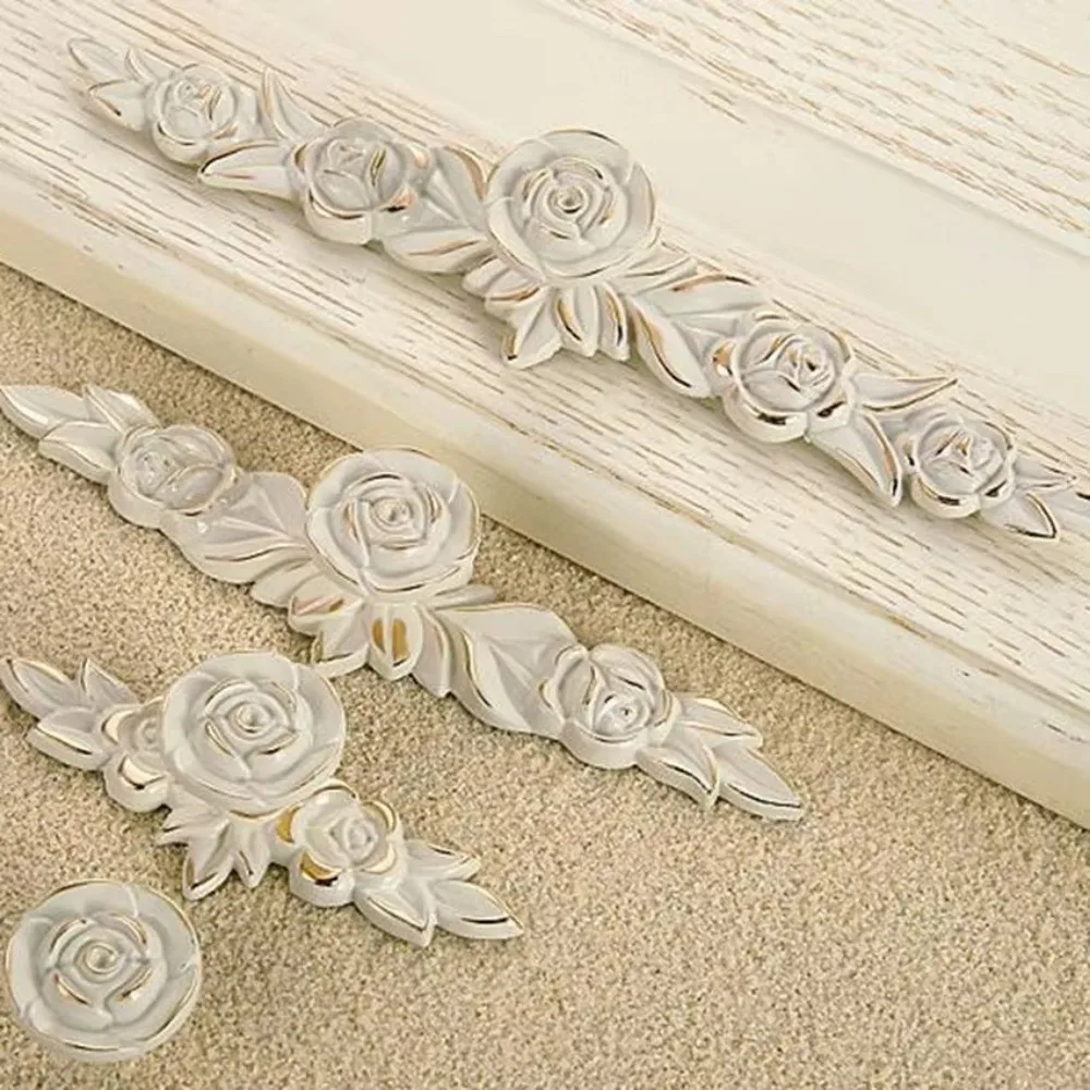 Antique Style European Rose Style Cabinet Handles Zinc Alloy Bronze Finish Drawer Knobs Door Pulls Wardrobe Cupboard