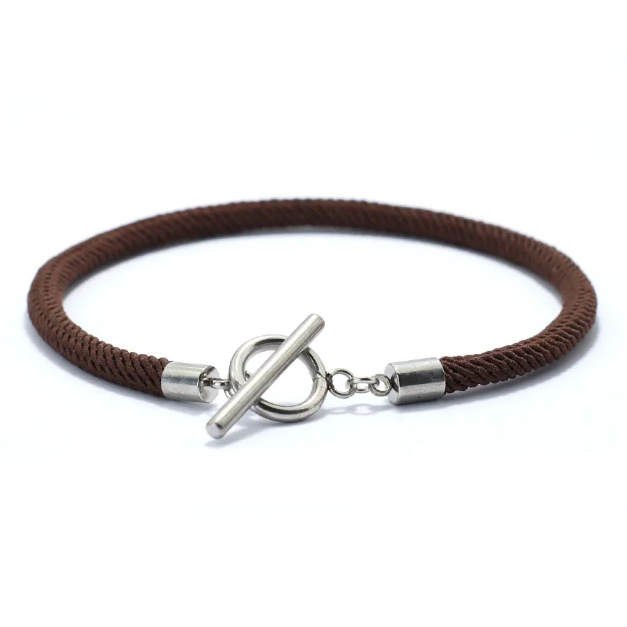 Minimalist Grade A Milan Rope Bracelet Men Women Stainless Steel OT Buckle Lucky Handwoven Braclet Camping Surfing Couple Joias
