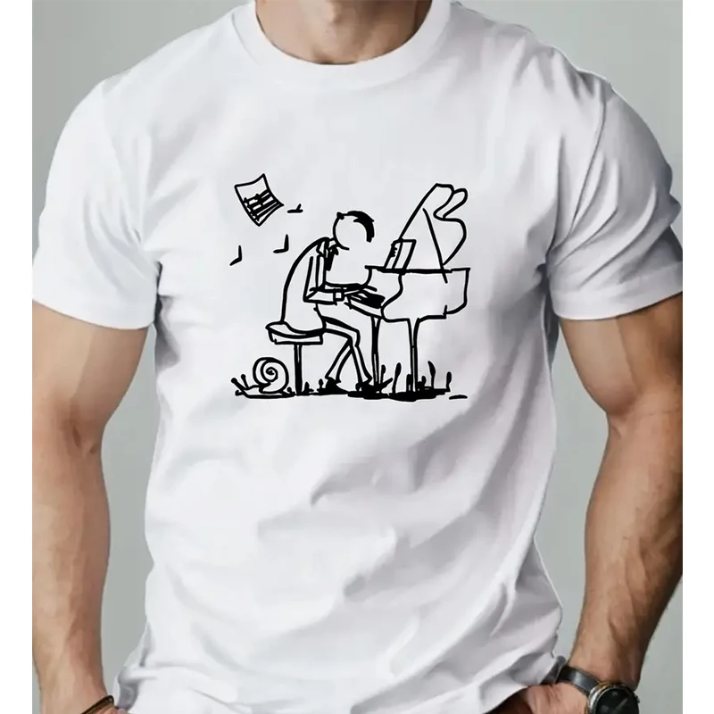 

Men's Women's T-shirt Piano Player Graphic Fashion Casual Tops Baby Girls Boys Summer TShirt Piano Player Piano Player Funny Tee