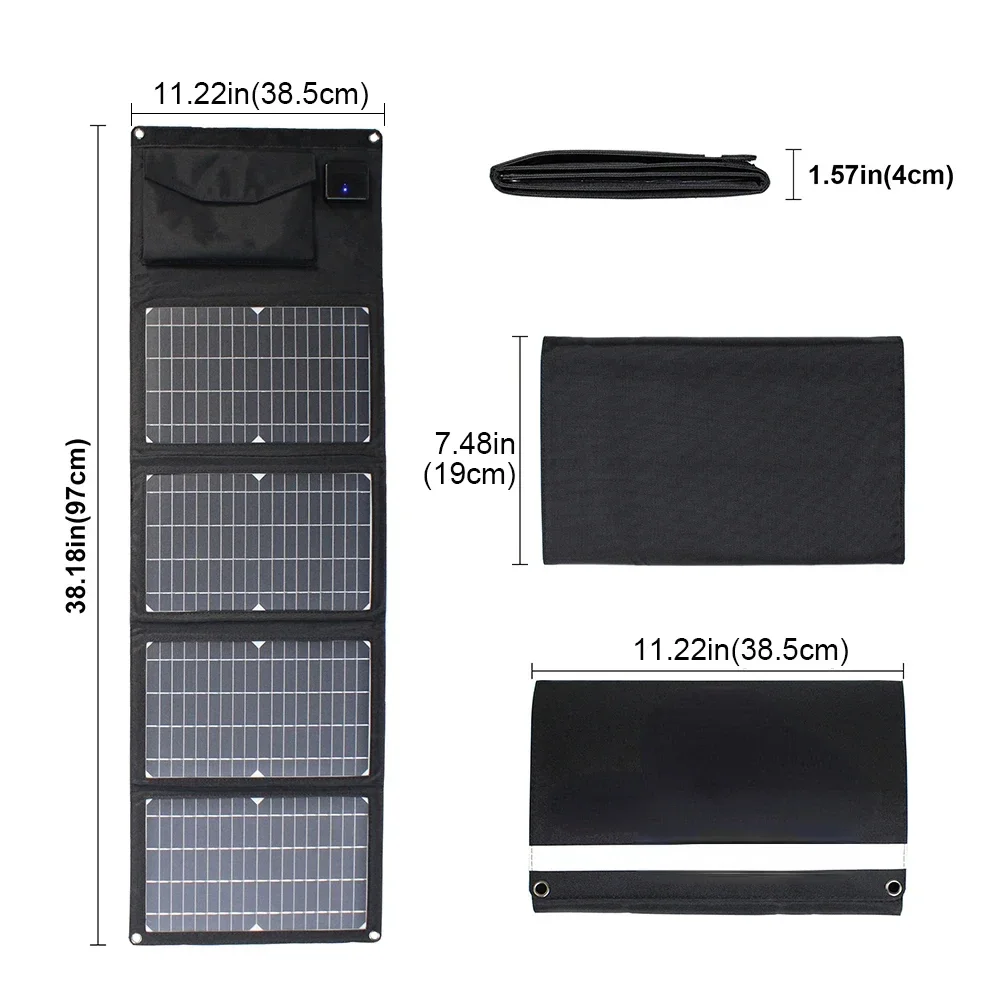 Hot sales 18V 28W Foldable Solar Panel USB Waterproof  Portable Monocrystalline Outdoor Solar Charger for 12V Battery/Mobil